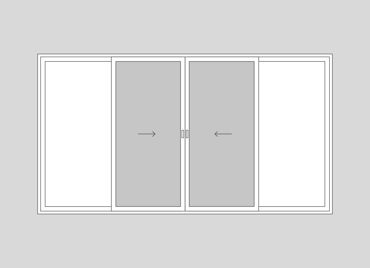 Double Sliding Door Screen-Centre Covering